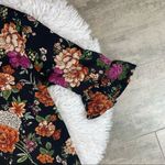 MERAKI black floral choker collar blouse. Size large. Photo 2