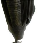 LA JOANNE Leather & Suede Vintage Moto Jacket Black Size Small Puff Sleeve Belt Photo 4