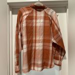 SO Orange Pumpkin Color Plaid Flannel Size L Longsleeve Button Up Shirt Photo 1