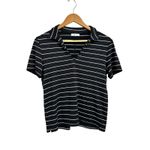 Rag and Bone  the knit stripe polo in black stripe‎ size Small Photo 1