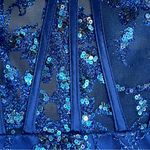Ladivine By‎ Cinderella Divine Long Formal Mermaid Prom Ball Gown Size 8 Beaded Blue Photo 6
