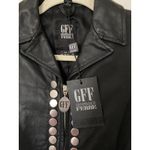 VTG Gianfranco Ferre Black Leather Jacket Italian Metal Buttons Collector Sz 10 Photo 4