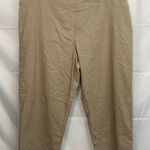 Laura Scott  women's tan stretch‎ pull on casual cropped capri pants trousers XL Photo 0