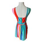 1970s Malia Honolulu Rainbow Stripe Cotton Sundress Pockets Hawaii Vintage small Pink Photo 9