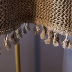 Knit Swimsuit Cover Up Fringe Tassel Skirt Taupe Brown M XS Size undefined Photo 2