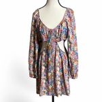 Wild Fable  Dress Sz L Floral Multicolor Cutout Linen Blend Feminine Vacation Photo 1
