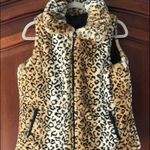 Faux Fur Leopard Reservable Vest Tan Size 6 Photo 1