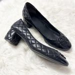 Tory Burch Chelsea Quilted Nappa Leather 50mm Pump Black Size 10.5 Photo 0