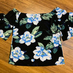 Banana Republic  Floral Off Shoulder Top Womens Size Medium Flared Sleeve Blouse‎ Photo 0