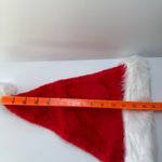 Set of 2 Plush Santa Hats Red & White Faux Fur Trim – Adult Size – New Photo 3