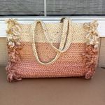 Shiraleah  Chiara Ombré Jute Tote Bag Fringe Beach Cruise Pink Coral Peach Photo 0