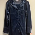 NorthStyle Pajama Set Navy Blue Velour Button Photo 0