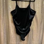 EXPRESS  Black Velvet Goth Witchy Bodycon Spaghetti Strap Bodysuit XL NWT Photo 1
