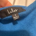 Lulus Immensely Poised Blue Sleeveless Laser Cut Sweater Midi Dress Photo 4