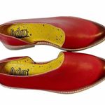 Adro Artisan Dover Flat Red Distressed Leather Side Cutout Slip On Size 7 NEW Photo 2