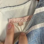 Hutch  White Blue Striped Sleeveless Fringe Mini Dress Size 2 Wedding Formal Photo 4