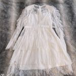 White Lace Layered Tiered Black Ribbon Bow Balletcore Babydoll Mini Dress Size XS Photo 10