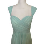 Bill Levkoff Gown Formal Maxi Bridesmaid Corset Back Draped Sleeveless Mint 6 Photo 4