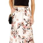 Band of Gypsies  Slip Skirt Cream Satin Floral Print Womens Size Medium NWT Photo 0