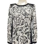 Chico's Collection Lurex Jacquard Sweater Black Neutral 1 / Medium Photo 0