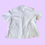 Vintage Y2K white button up blouse with embroidered flowers & scalloped collar🔥 Size L Photo 2