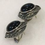 JACK JUDITH Onyx Marcasite Silver Vintage Studs Photo 6