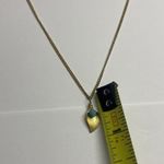 Women’s Costume Necklace Gold Tone Chain Blue Pendant Charm Photo 5