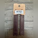 Justin Boots Leather Aztec Embroidered Fringe Dangle Earrings – Turquoise & Navy Photo 1