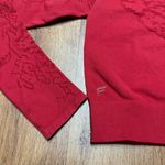 Fabletics  Womens Red Long Sleeve Seamless Laser Cut Lace Crop Top Size Large Photo 3