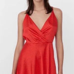 ZARA Red Satin Polka Dot Open Back Mini Dress NWT Size Small Photo 0