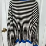 Free People  Classic Striped Oversized Crewneck L Photo 3