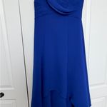 Theia Royal Blue High Low Dress with Embellished Sleeves Size 8 Photo 9