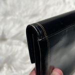 60s Vintage Black & Gold Leather Clutch B92 Photo 10