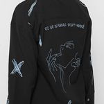 Maniere De Voir Black Blue Graffiti Shirt Dress Photo 6