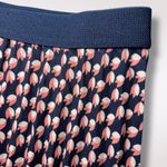 Max Studio Pleated Midi Skirt Navy Pink Floral Print Small Photo 2
