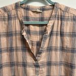 Lucky Brand  Dusty Rose and Gray Plaid Blouse Photo 1