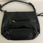 Large Black vegan Leather Shoulder Bag side pockets tassel zipper Photo 10