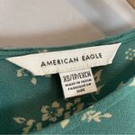 American Eagle  Floral Top Back Cut-Out Flowy Tiered Long Sleeves Oversize Blouse Photo 2