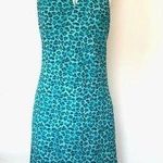 EXPRESS world dress vintage 90’s y2k blue leopard print sz 5/6 Photo 0