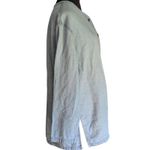 Orvis Vtg 90s Denim Shacket L Made in USA Collarless V-Neck Chambray Photo 1