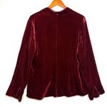 Eileen Fisher M Red Velvet Silk Top Goth Vampire Dark Sexy V-Neck Romantic Party Photo 2