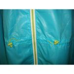 Athleta New  Wind Breaker Rain Jacket Full Zip L Aqua Blue Yellow Pockets Cinch Photo 7
