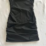 Macy's NWT Small Little Black Dress Solid Ruched Sides High Neck Sleeveless Knee Length Photo 2