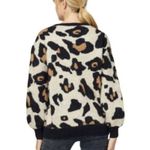Entro Leopard Cheetah Knit Animal Print Balloon Sleeve Cozy Sweater Top Photo 1