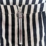 Lulus  Aptitude Black and White Striped Zip-Front Cropped Skinny Jeans Sz Small Photo 7