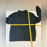 Free People  Reina Cable Knit Pullover in Black Size XS NWT $148 Photo 6
