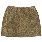 J.Crew Skirt Womens 0 Gold Metallic Jacquard Mini Silk Blend Photo 4