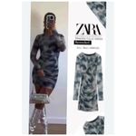 ZARA NWT Mesh Liquid Swirl Y2K Mini Dress M Photo 7