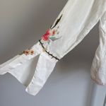 Johnny Was Embroidered Rayon Button Shirt Floral sz M Sheer Boho Cottage Photo 5