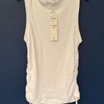 Good American  Women’s Ruched White Tank Top Size 5 Photo 4